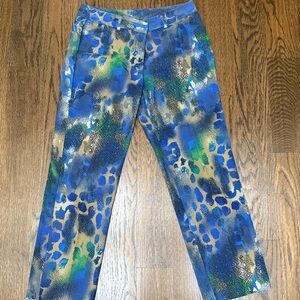Women’s Blue and Green Patterned Pants